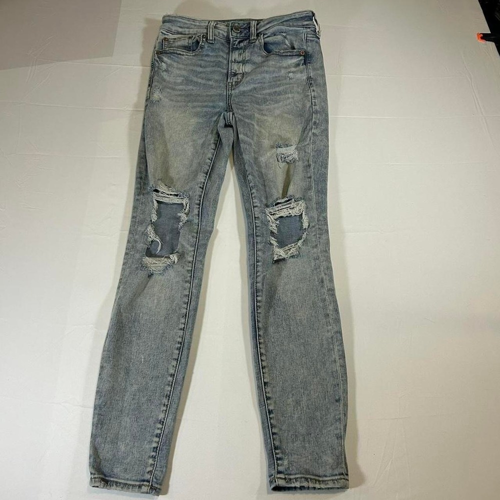 American Eagle‎ Mom Jean Classic Blue Denim Jeans Stretch Womens Size 6